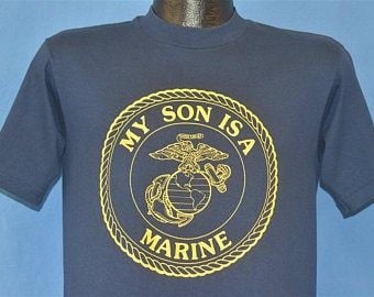 80s My Son Is A  Usmc Parent T-shirt  Vintage Tee 7095