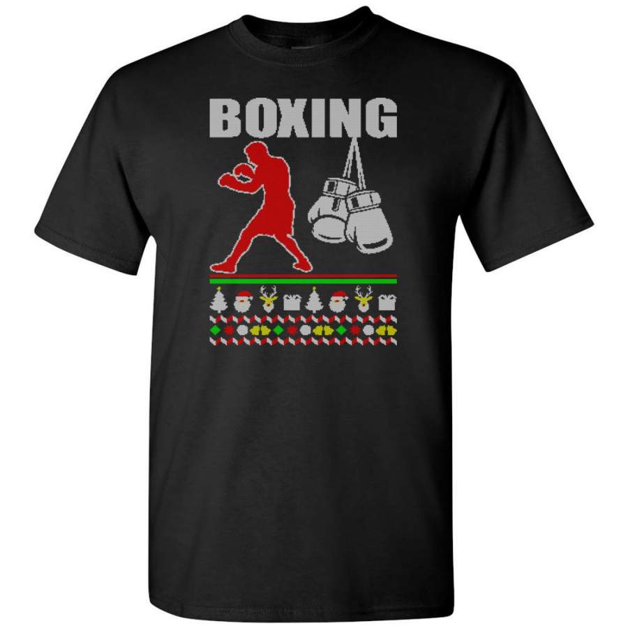 Boxing Ugly Christmas Sweater – Short Sleeve T-Shirt