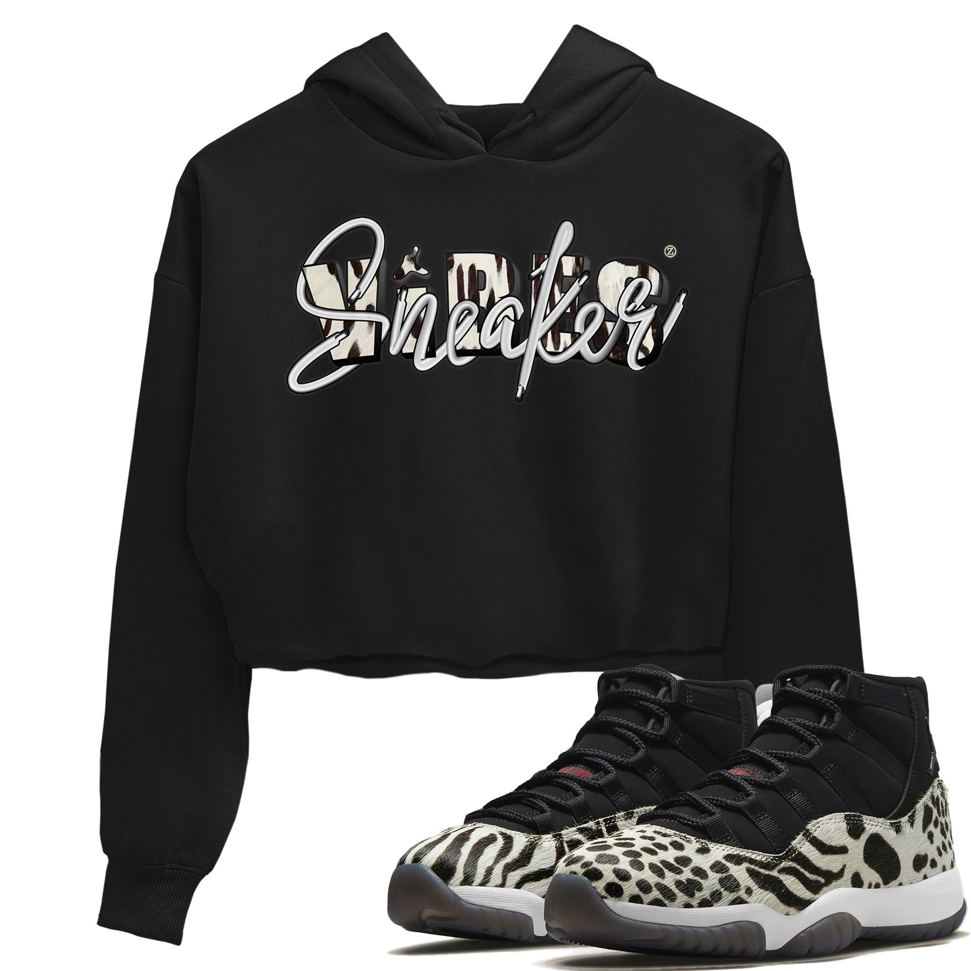 Sneaker Vibes Crop Hoodie – Air Jordan 11 Animal Instinct