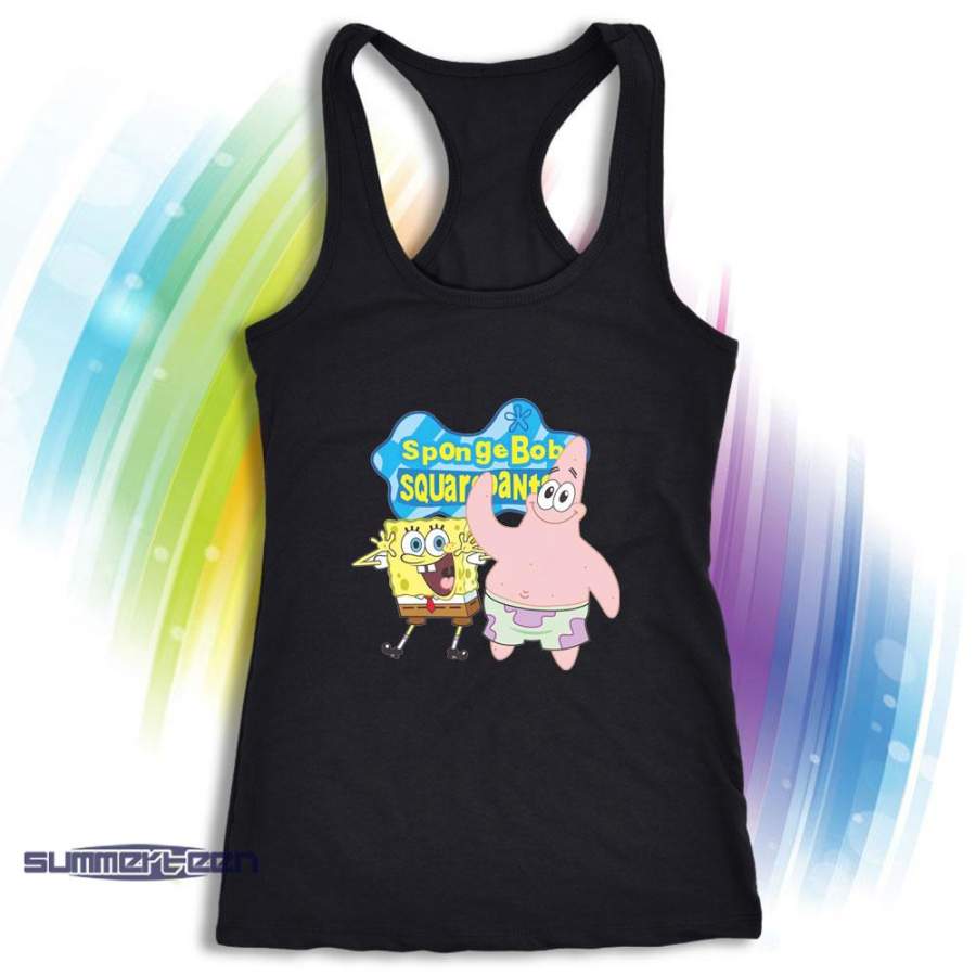 My Friends Spongebob And Patrick Spongebob Square Pants Women’S Tank Top Racerback