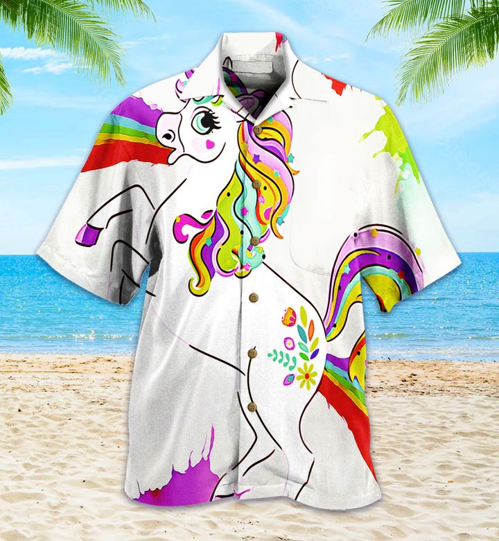 Unicorn White Hawaii Shirt Ha62678