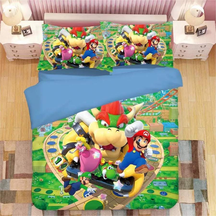 Super Mario Bros #2 Duvet Cover Quilt Cover Pillowcase Bedding Set Bed Linen