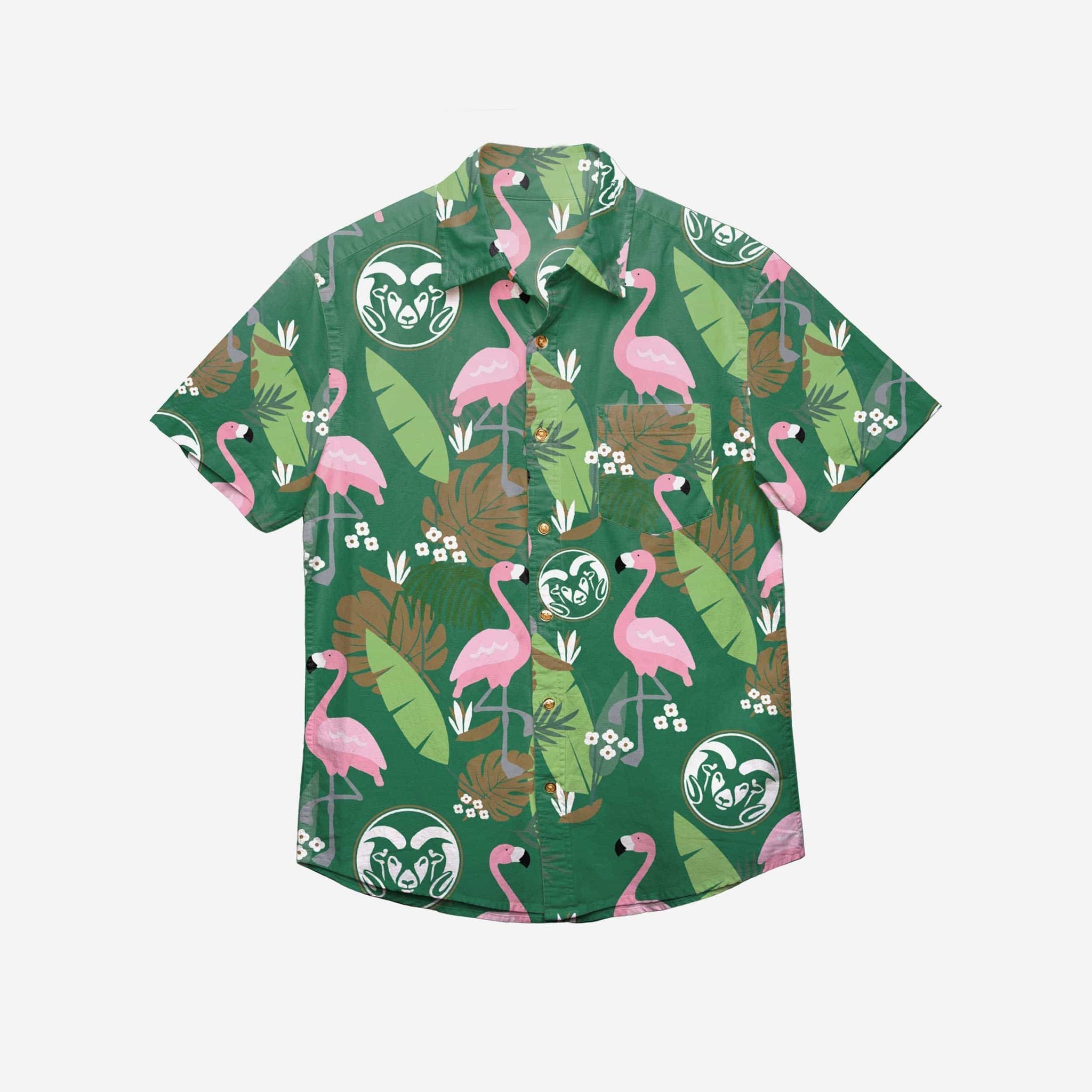 Colorado State Rams Floral Button Up Hawaii Shirt Ha58491