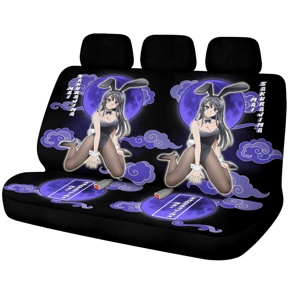 Mai Sakurajima Car Back Seat Covers Custom Bunny Girl Senpai Anime Car Accessories