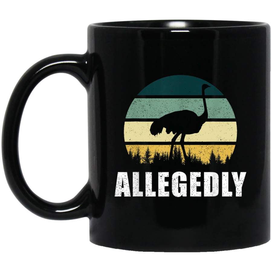 Allegedly Ostrich Vintage Black Mug