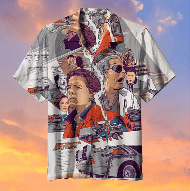 Back To The Future For Man And Woman Print Short Sleeve Hawaiian Shirt G95