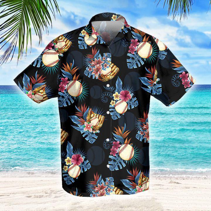 Baseball Glove Tropical Hawaii Shirt Ha19849