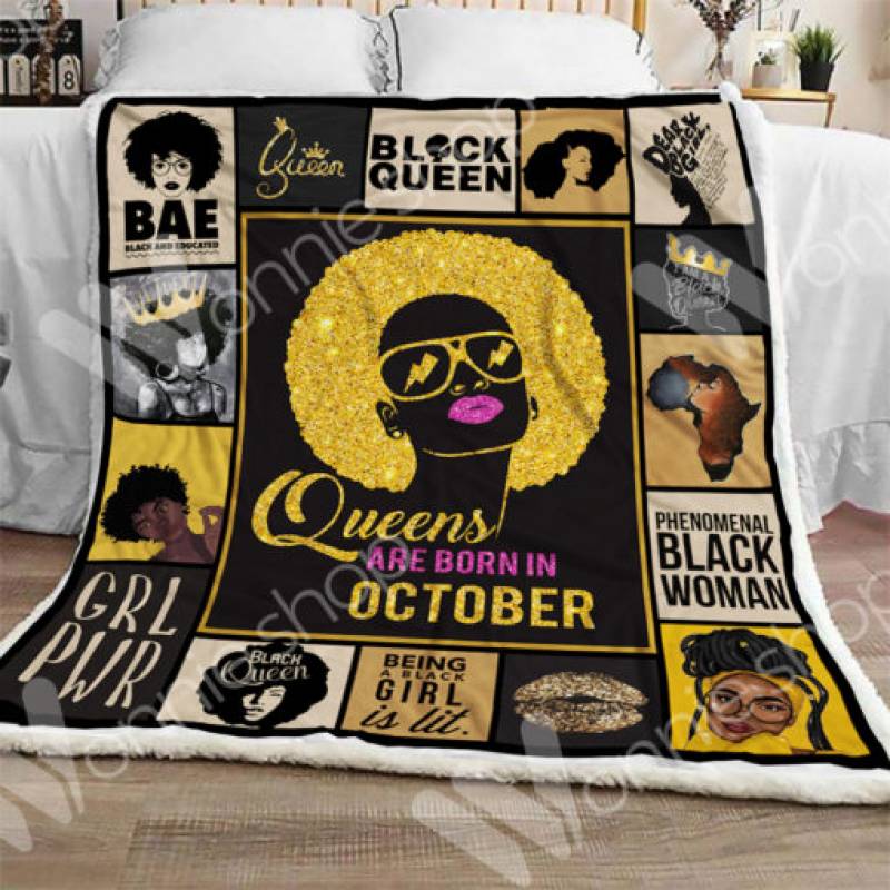 October Black Women Sherpa Blanket SEP2005 82O34