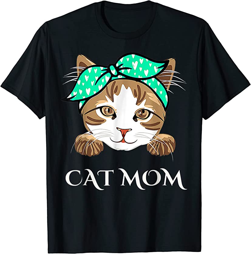 Cute Cat Mom Tshirt Kitten Cats Lover Funny Mothers Day T-Shirt