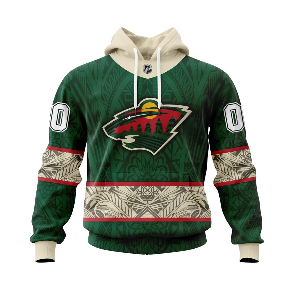 Hoodie Minnesota Wild, Specialized Native With Samoa Culture V0222 Qtnhl080524A3937Hd