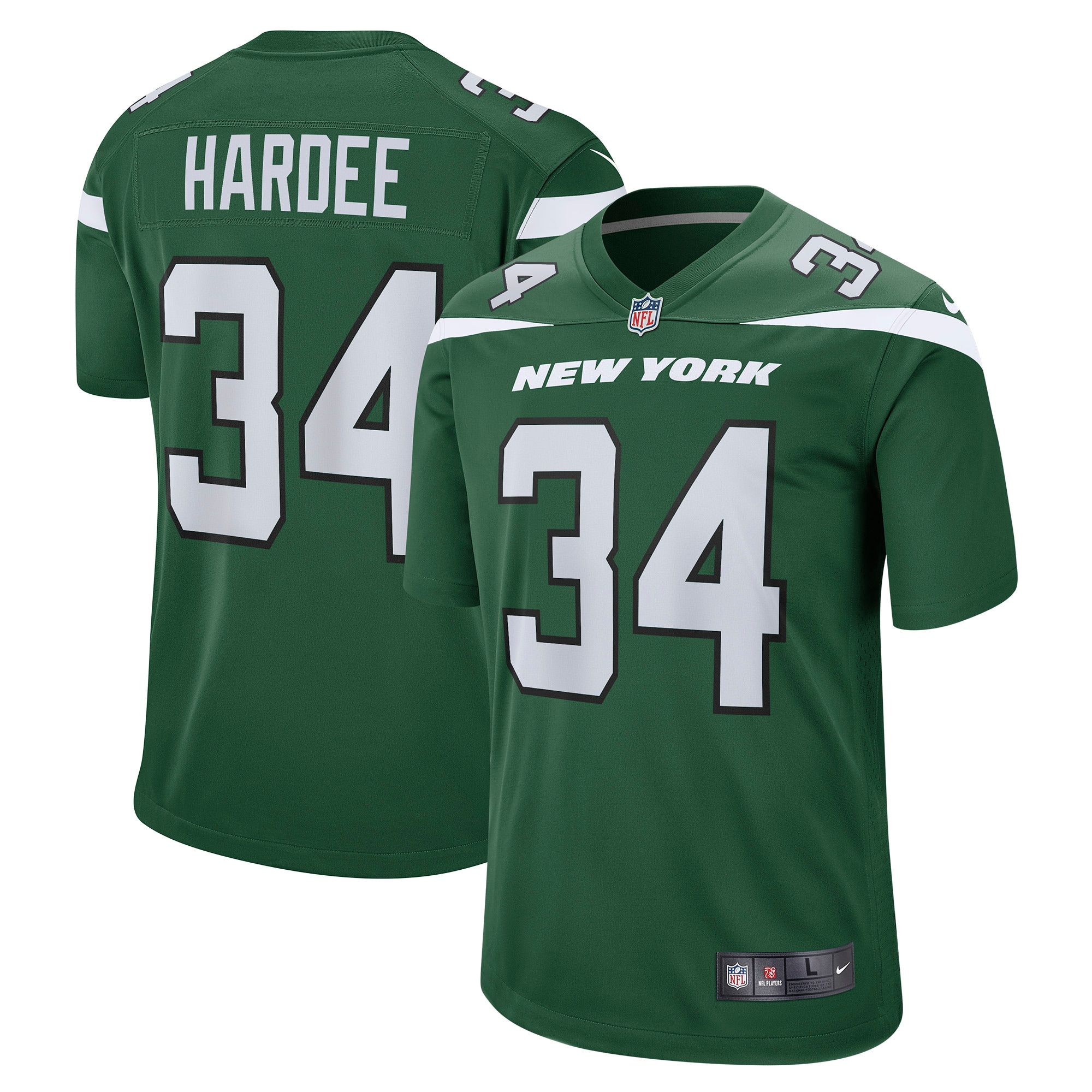 Justin Hardee New York Jets Game Jersey – Gotham Green