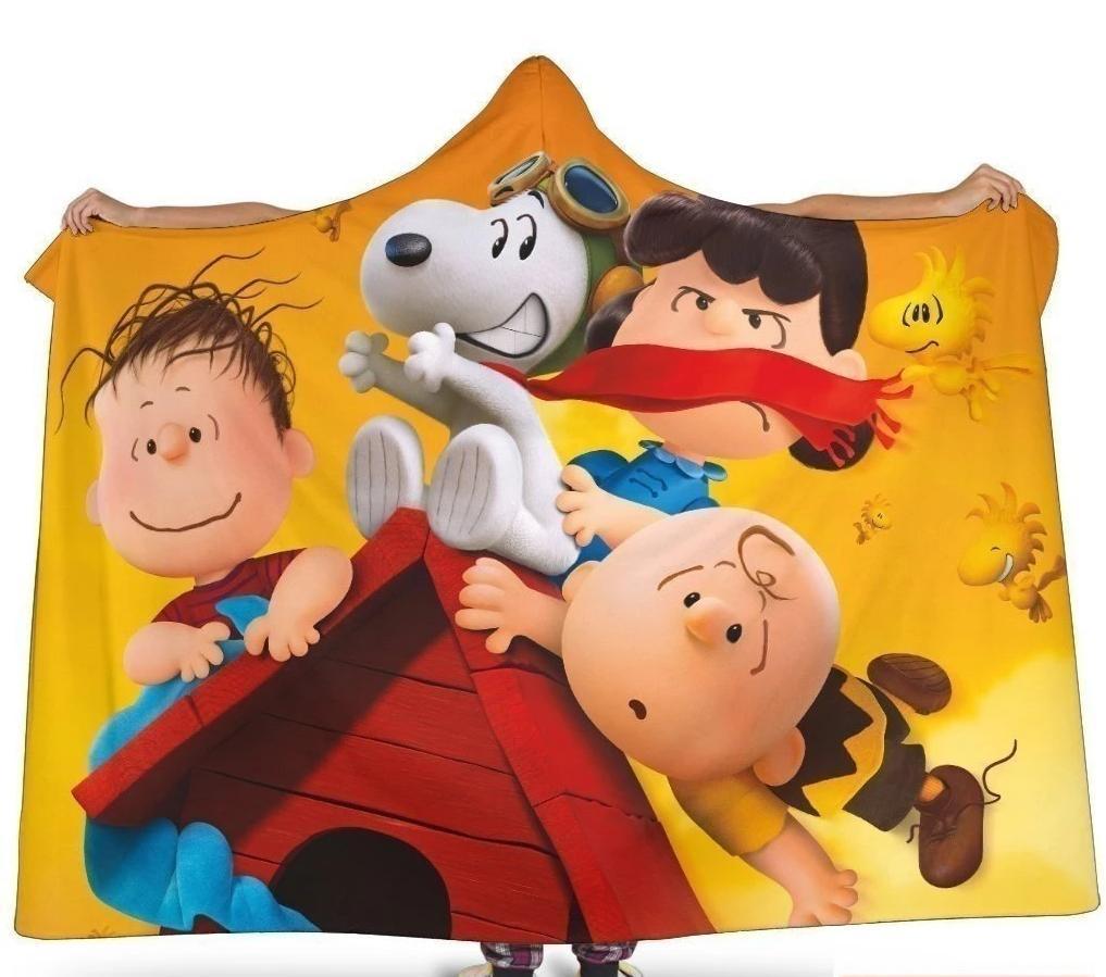Snoopy & Friends Flying Doghouse Hooded Blanket