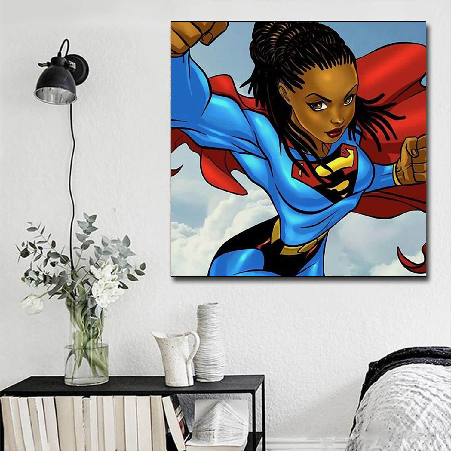 African American Abstract Canvas Art Wonder Black Girl Afro African Living Room Decor WBG9598