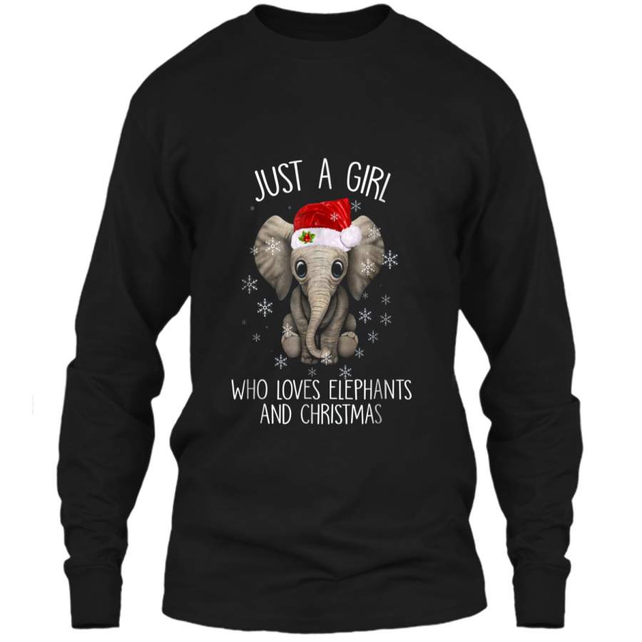 Just a girl who loves elephants and christmas LS Ultra Cotton Tshirt