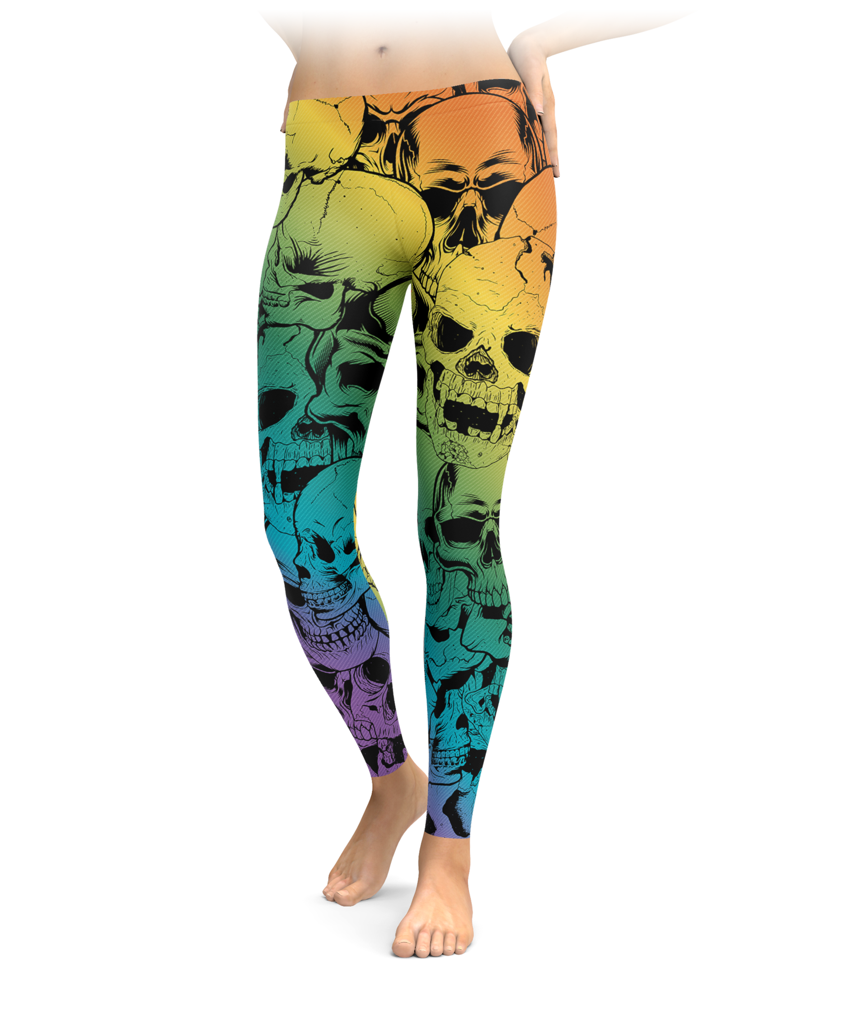 Rainbow Badass Skull Leggings – Skull Art Prints