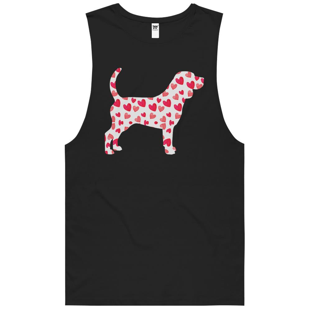 Valentines Day Beagle Hearts Puppy Dog Lover Tank Top