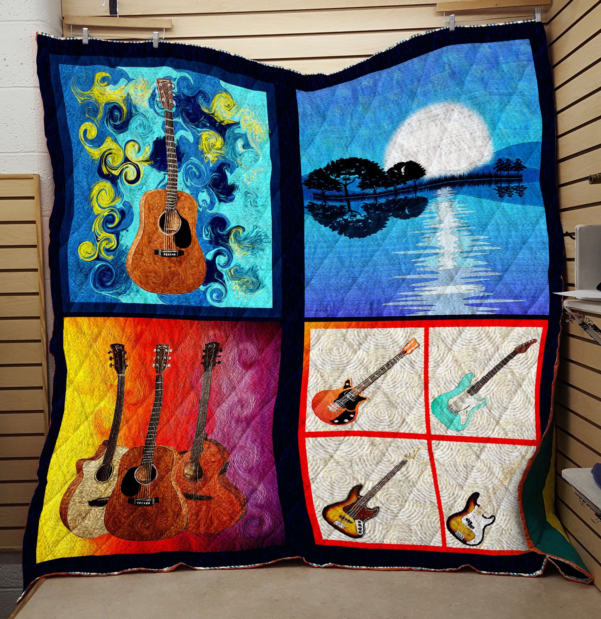 Guitar Style Fabric Cover 3D Quilt Blanket HGM46