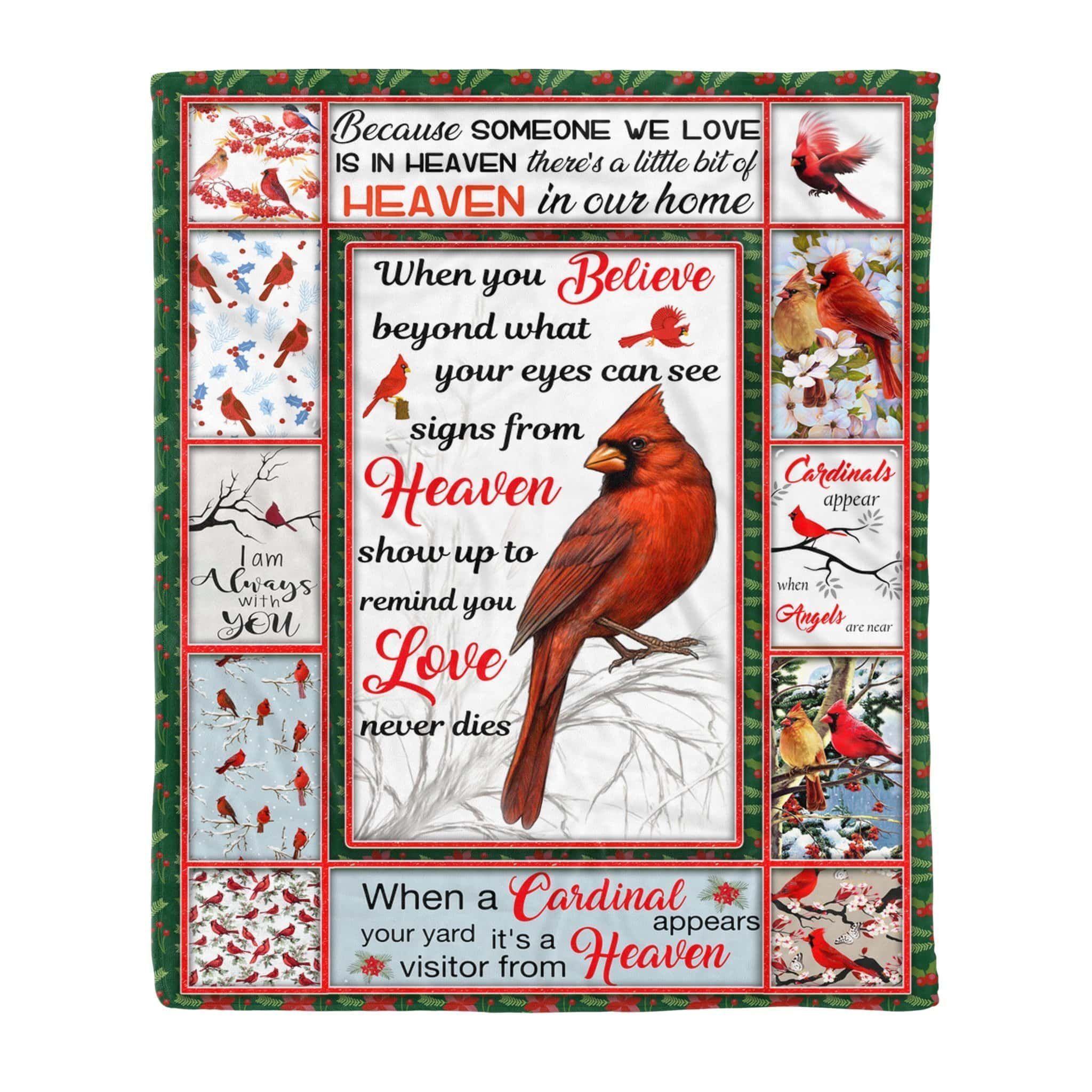 Christmas –  Cardinal Saying Christmas Fleece Blanket, Red Cardinal Blanket, Cardinal Birds Quotes