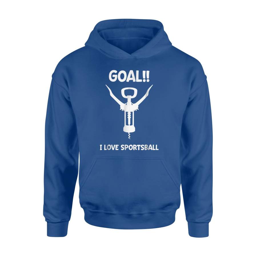 Football And Wine Corkscrew Sportsball Drinking Gift Hoodie