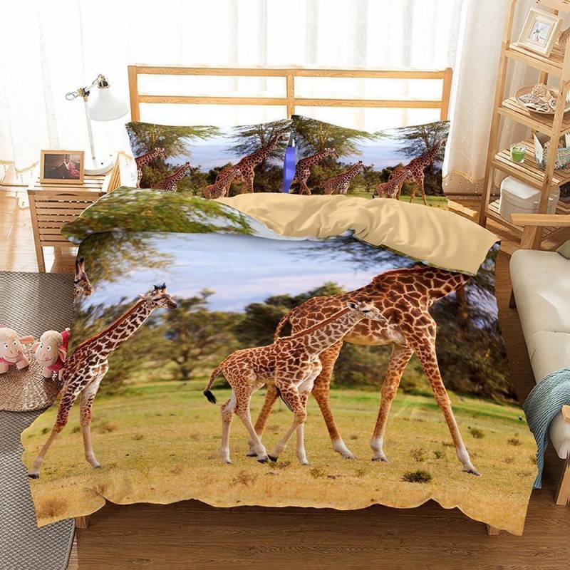 3D Animal Giraffe Printed Blanket PinkBules 3D Customize Bedding Set Duvet Cover SetBedroom Set Bedlinen