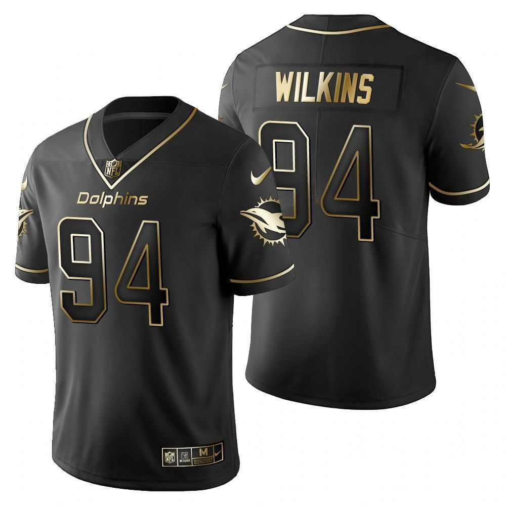 Miami Dolphins Christian Wilkins Black 2021 Vapor Limited Golden Edition 3D Jersey