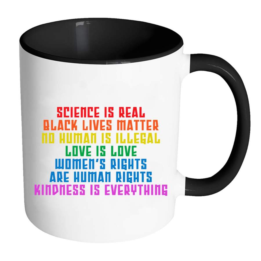 Science is Real Black Lives Matter – Full-Wrap Coffee Colors Accent Mug