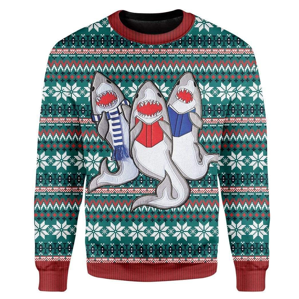 Custom Ugly Shark Christmas Sweater Jumper