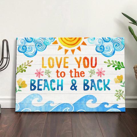 Beach Vintage Poster Print, Canvas Wall Art, Canvas Poster Wall Decor