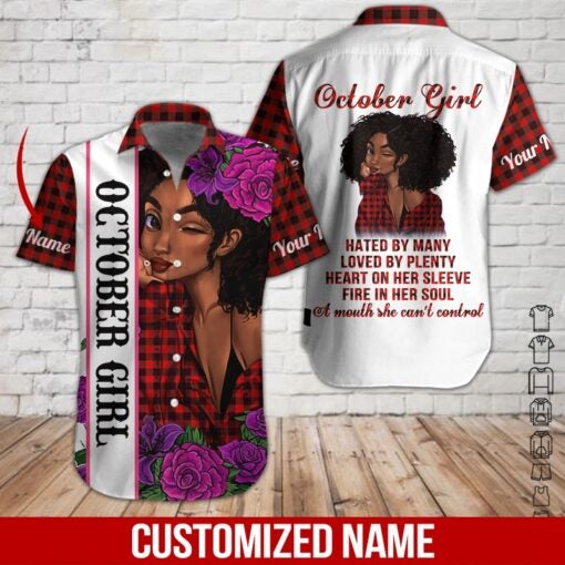 October Girl Custom Name Hawaii Shirt For Men Women Adult Ha58559