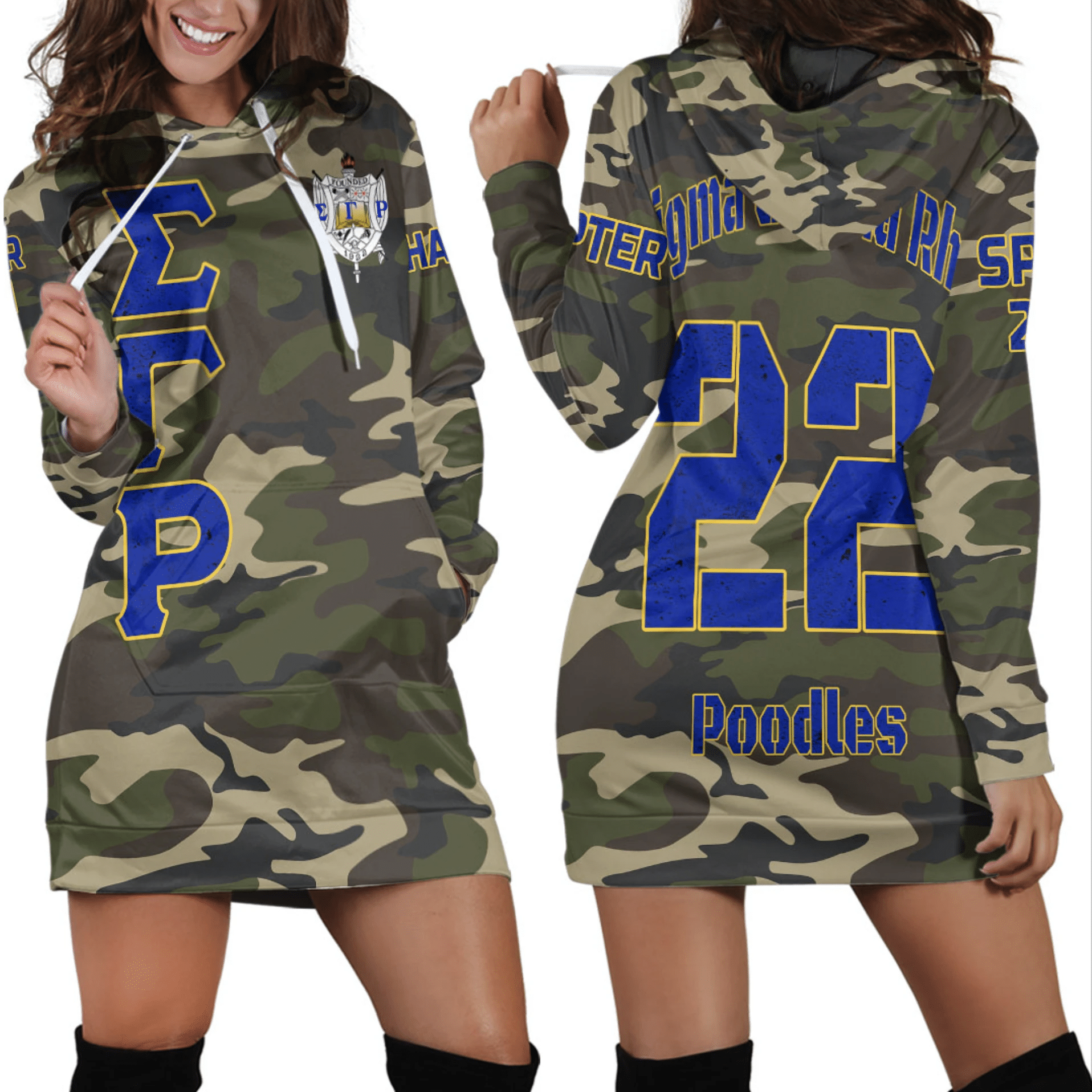 (Custom) Africa Zone Dress – Sigma Gamma Rho Camouflage Hoodie Dress A31