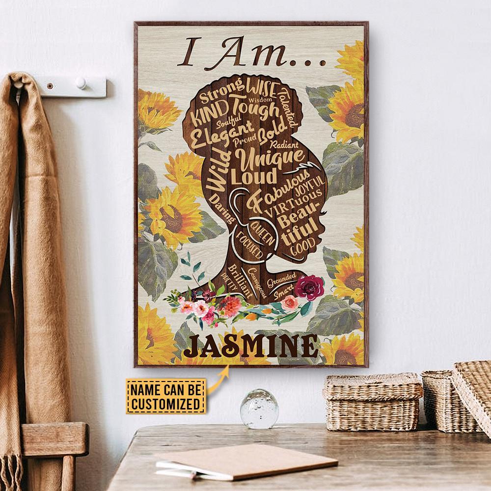 Aeticon Gifts Personalized Africa I Am Canvas Mom Dad Gift Home Decor