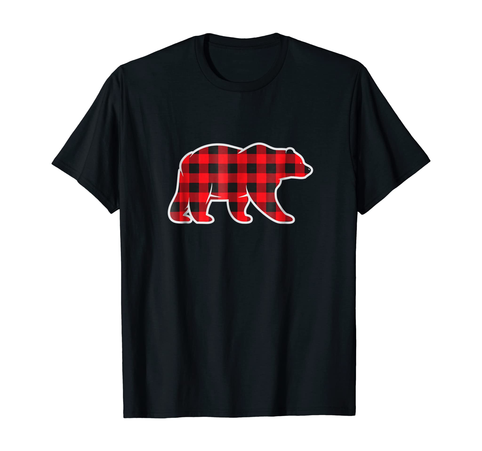 Red Buffalo Plaid Bear Matching Pajama Shirt Gingham Check