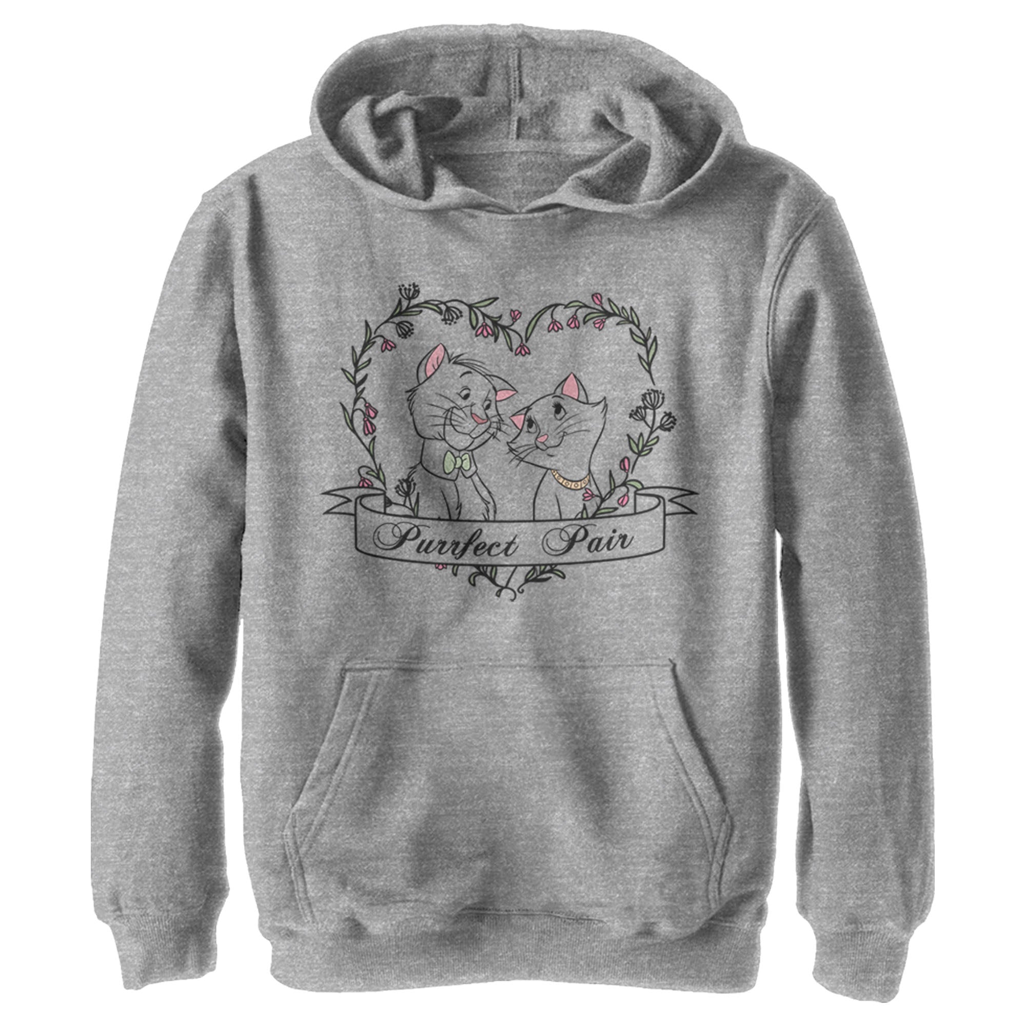 Boy’S Aristocats Thomas And Duchess Purrfect Pair Heart Pull Over Hoodie