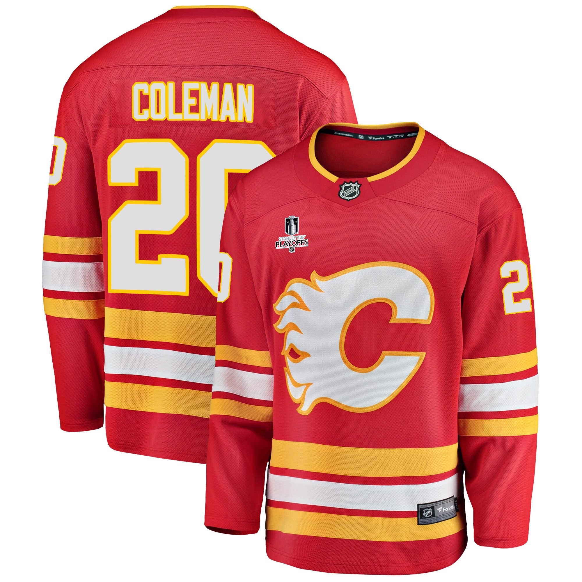 Calgary Flames Blake Coleman 20 Home 2022 Stanley Cup Playoffs Breakaway Men Jersey – Red