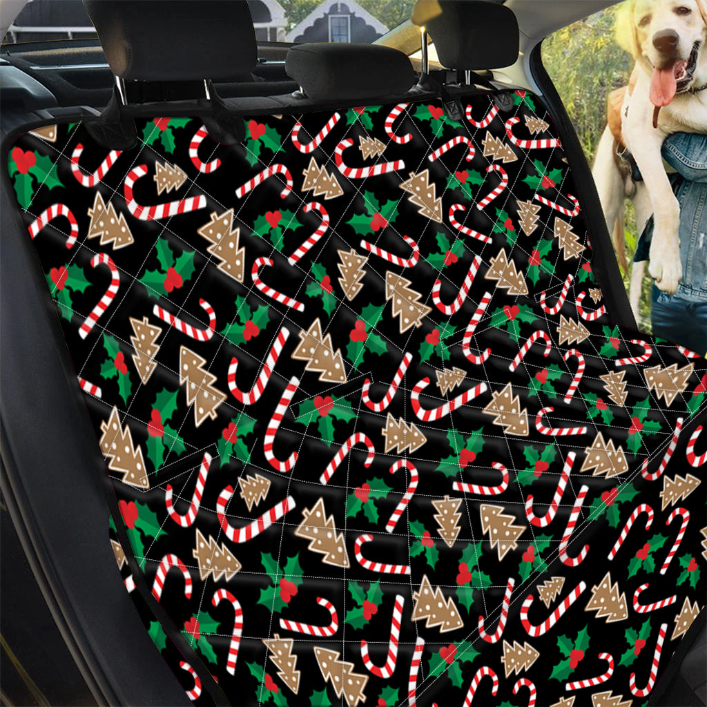 Christmas Cookie And Candy Pattern Print Pet Car Back Seat Cover