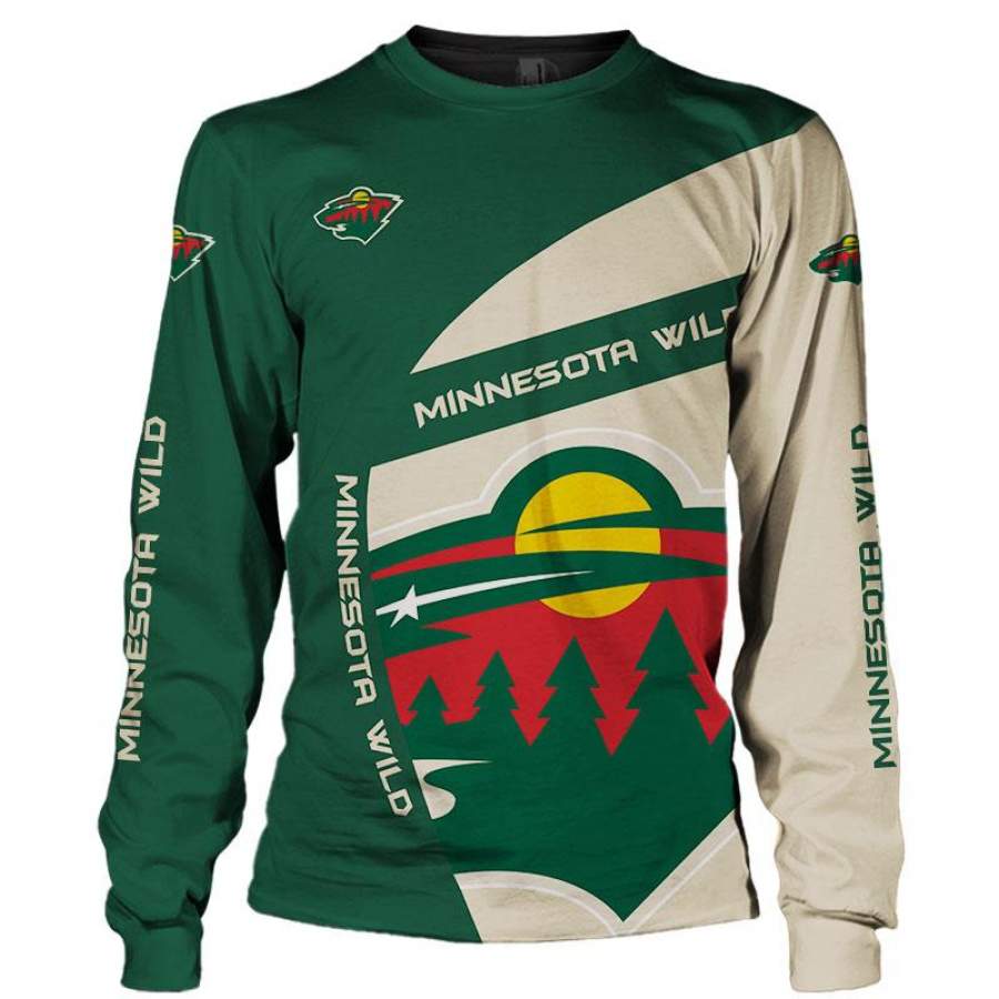 Lastest Minnesota Wild Sweatshirt 3D Long Sleeve