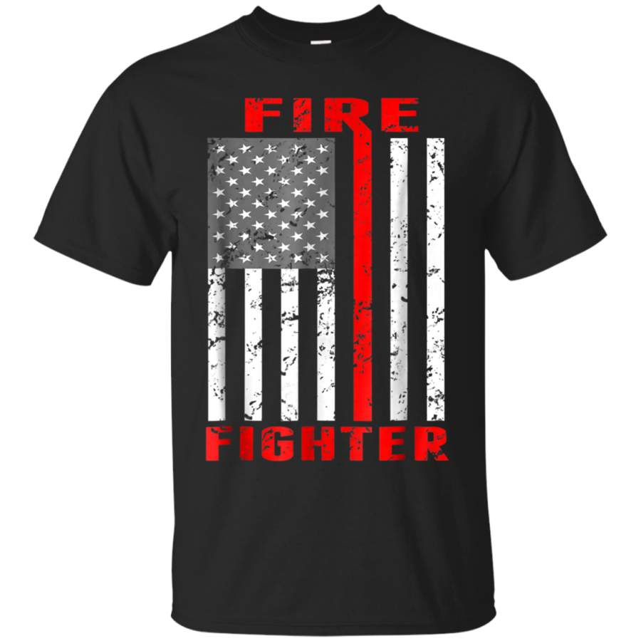 AGR American Flag Thin Red Line Firefighter Shirt Father Gift