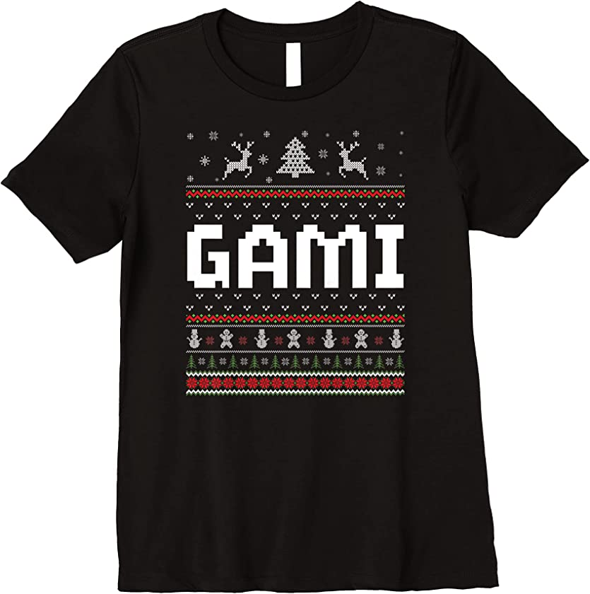 Womens Gami Ugly Holiday Party Matching Ugly Christmas Sweater Premium T-Shirt