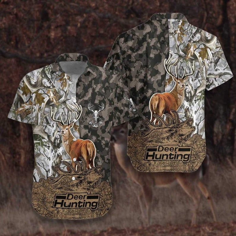 Deer Camouflage Bow Hunting Multicolor Best Design Hawaii Shirt Ha25894