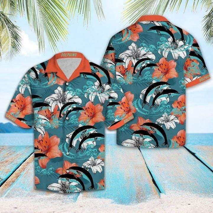 Beach Shirt Lovely Dolphin Hawaiian Aloha Shirts V