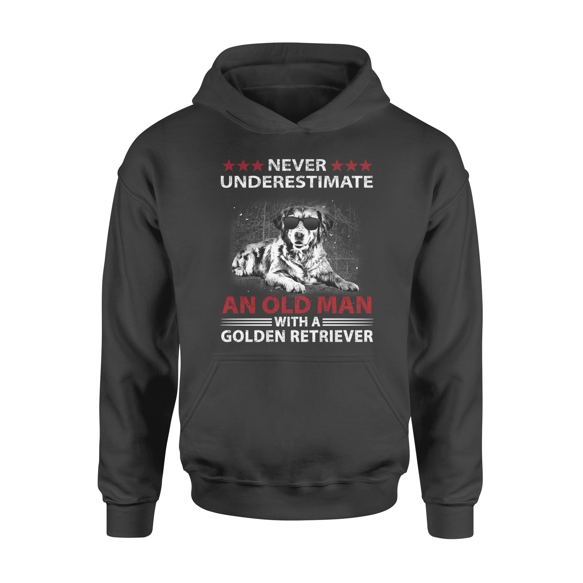 Never Underestimate An Old Man With A Golden Retriever – Premium Hoodie