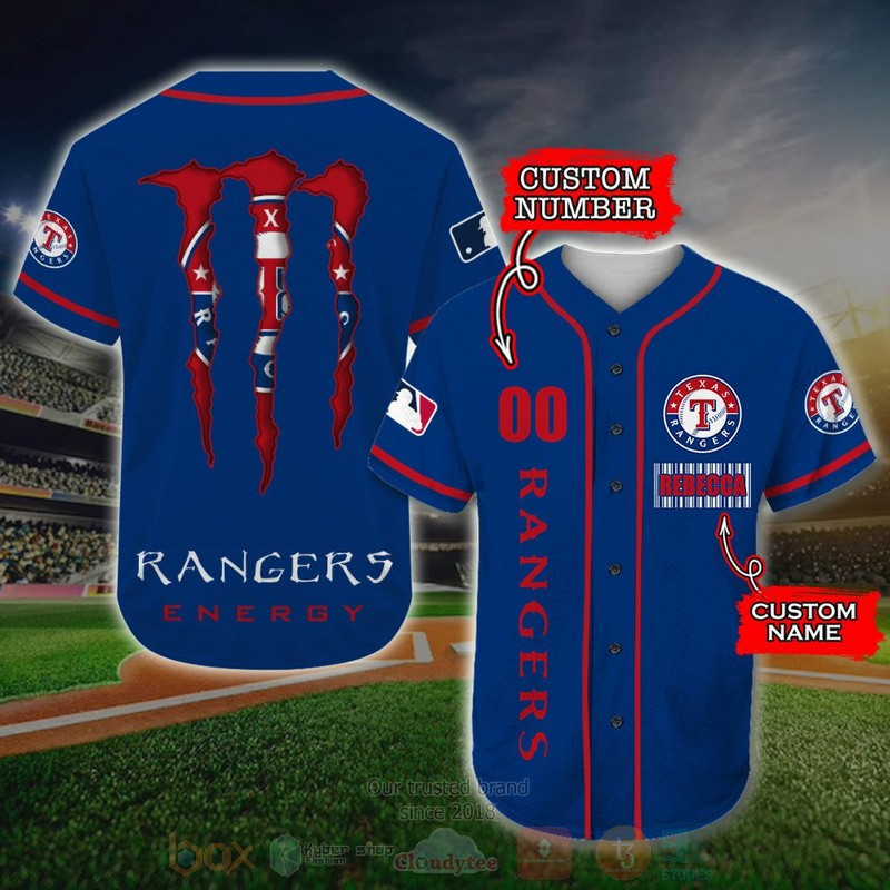 Texas Rangers, Monster Energy Custom Baseball Jersey Shirt