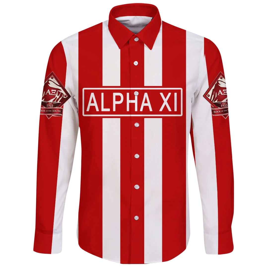 Wonderprint Shirt Kappa Alpha Psi Alpha Xi Chapter Long Sleeve Button Shirt Lt10