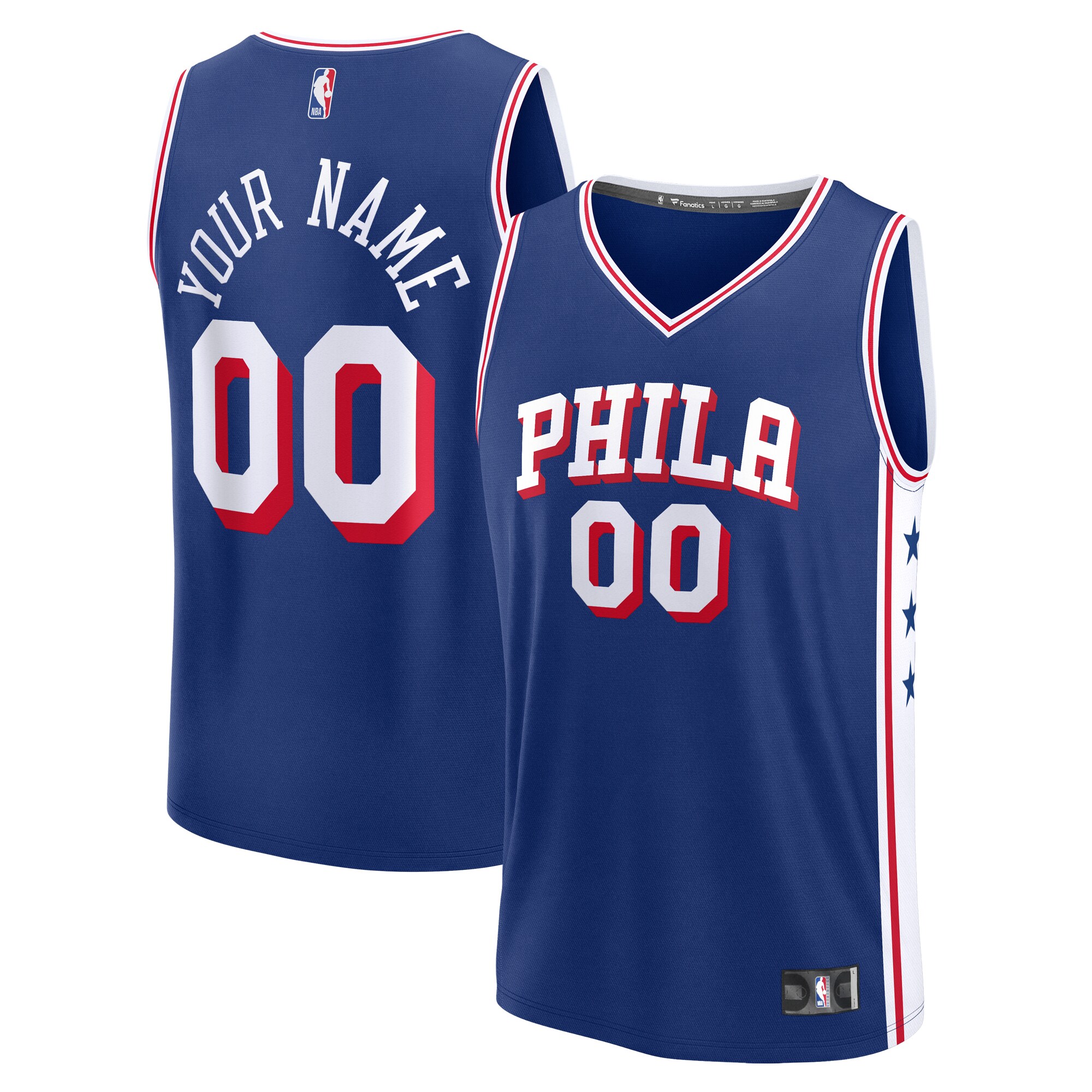 Philadelphia 76ers Branded Custom Fast Break Jersey – Blue – Icon Edition