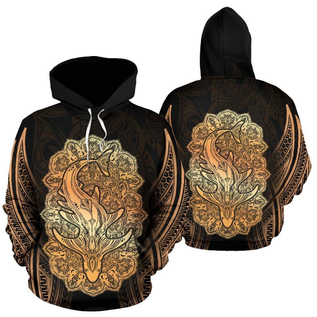 Wild Shark Polynesian Hoodie – Pacific Print Hoodie