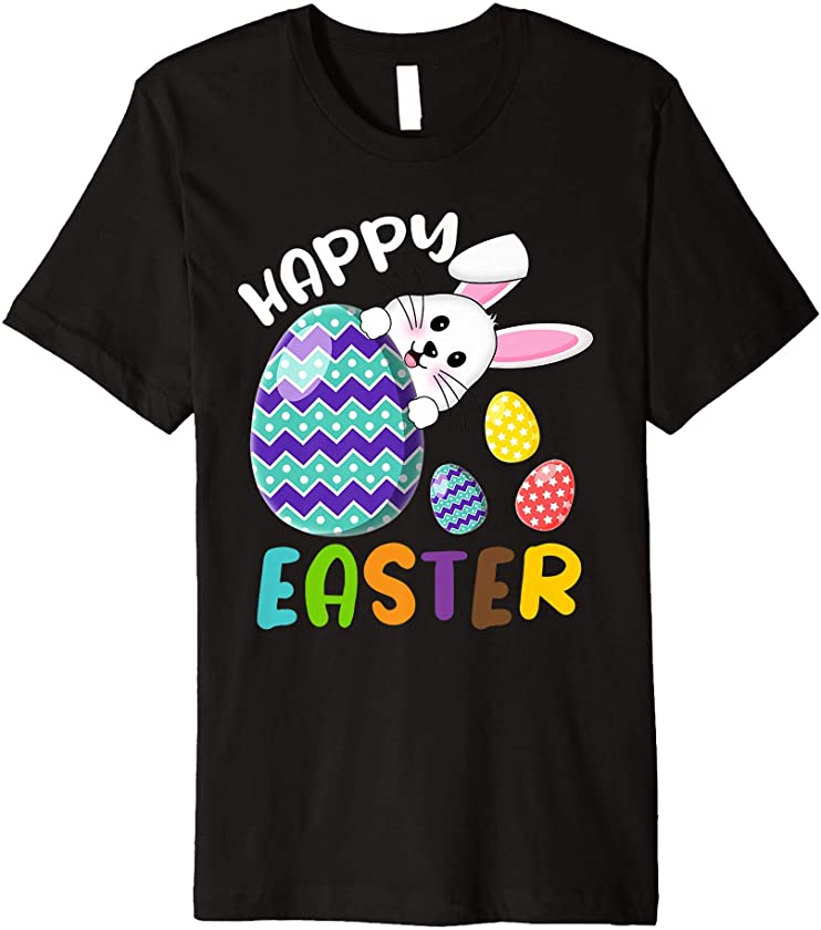 Cute Bunny Face Easter Egg Rabbit Funny Happy Easter Costume Premium T-Shirt