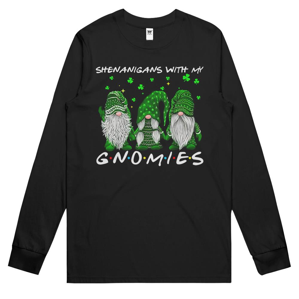 Shenanigans With My Gnomies St Patrick’S Day Gnome Shamrock Long Sleeve T Shirts