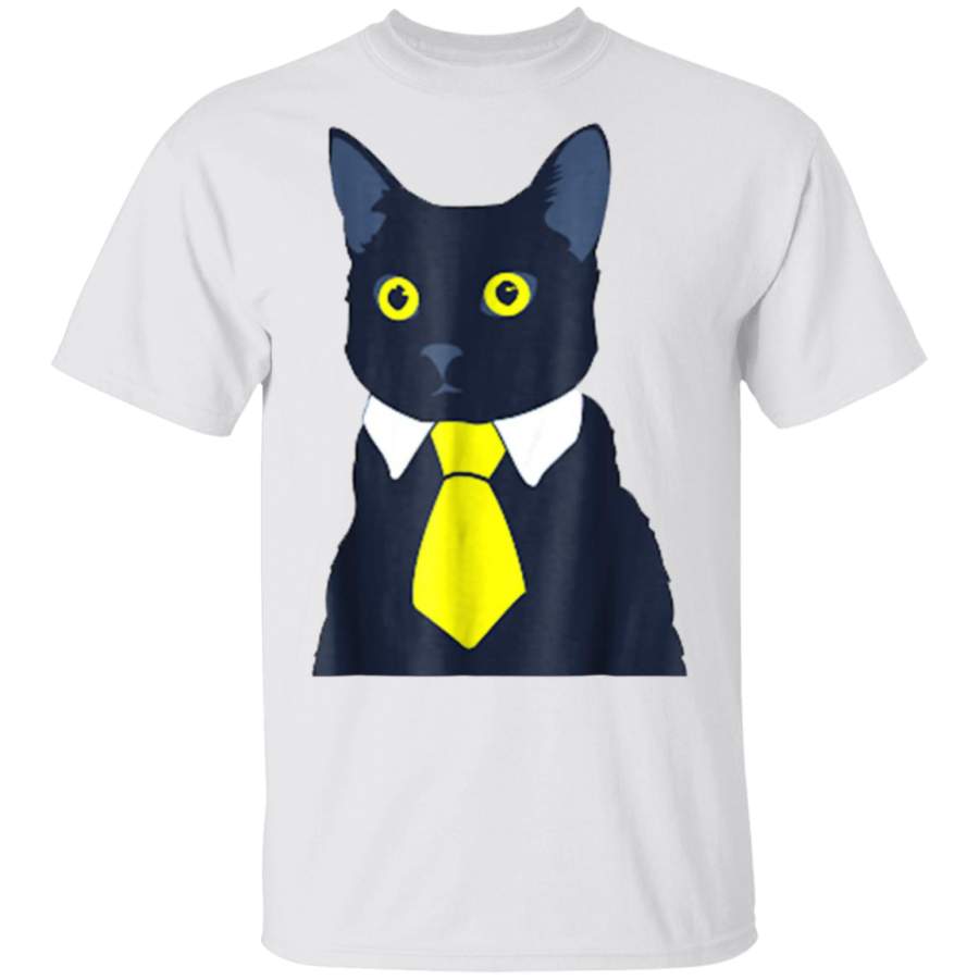 Funny Black Business Cat Kitten T-shirt Tee Tshirt