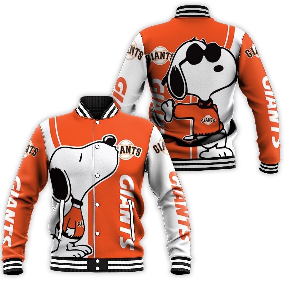 San Francisco Giants Snoopy Lover 3D Printed Baseball Jacket