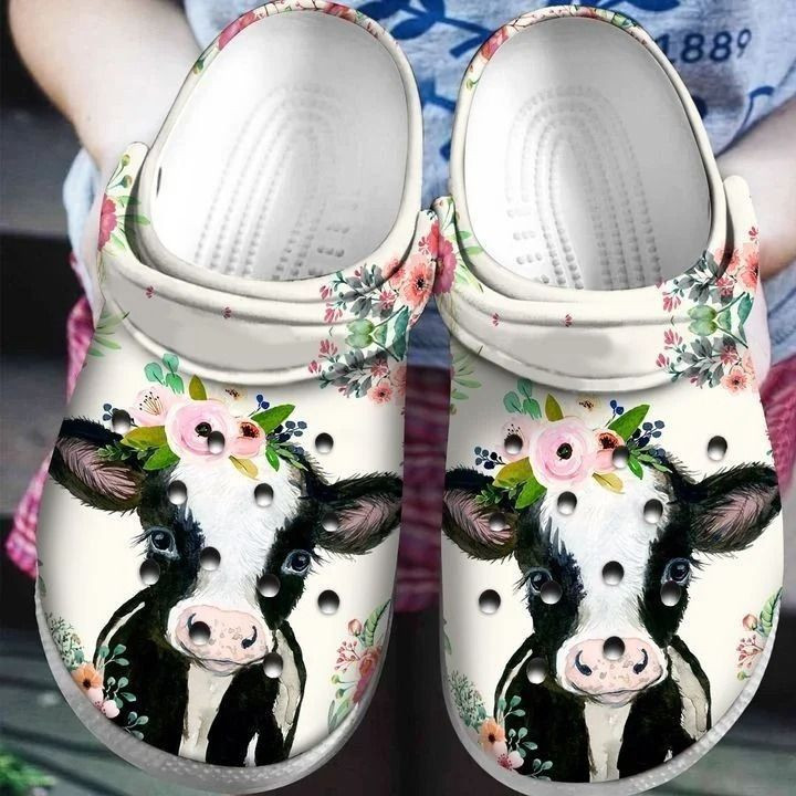 Cow Flowers For Lover Rubber clog Shoes Comfy Footwear